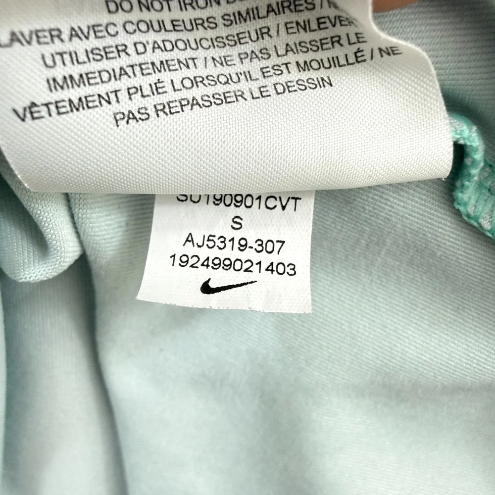 Nike Dri-Fit Womens Small Isleworth Golf Polo Shirt Green Floral AJ5319-307